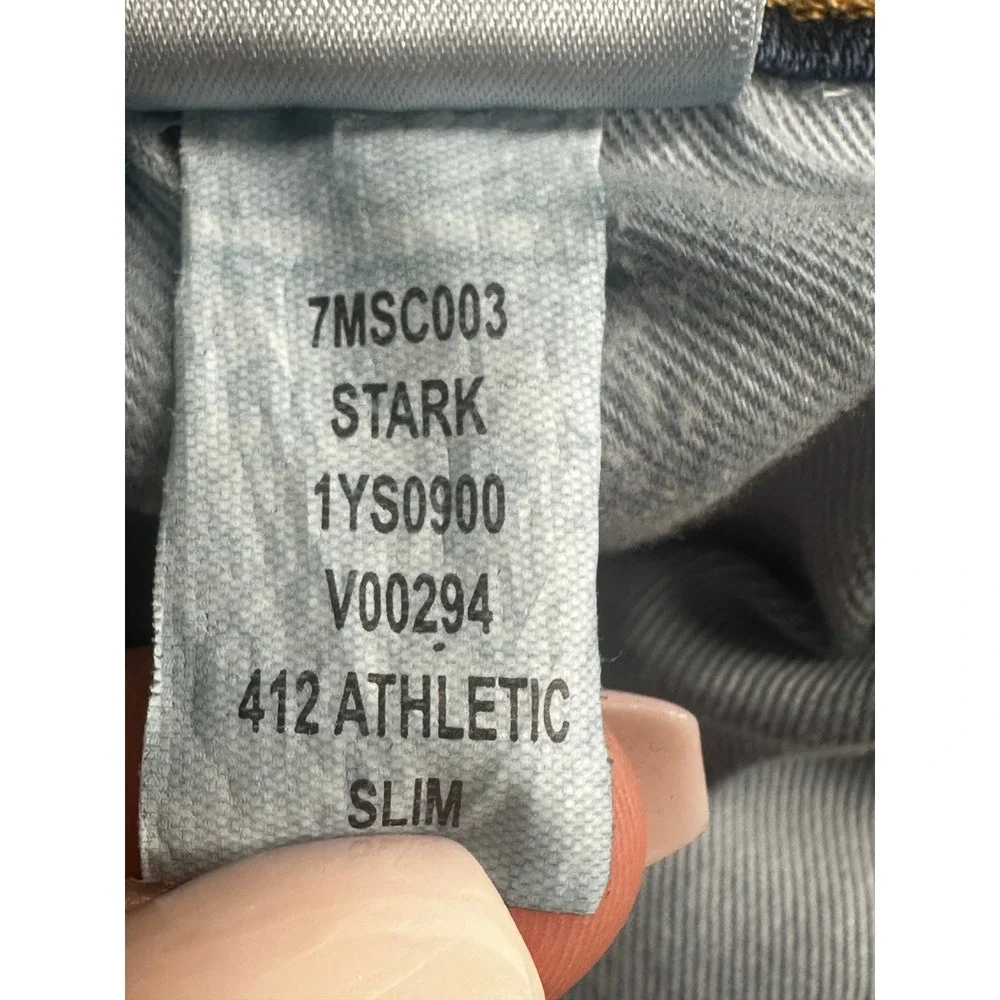 Lucky Brand 412 Athletic Slim Jeans Mens 32x32 Blue Stark Wash Denim